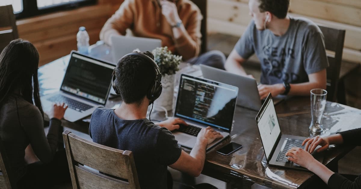 Design and development specialists collaborating on a website