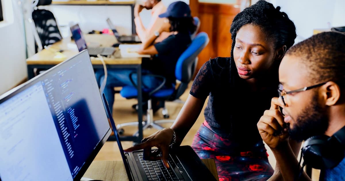Technology team building a business website